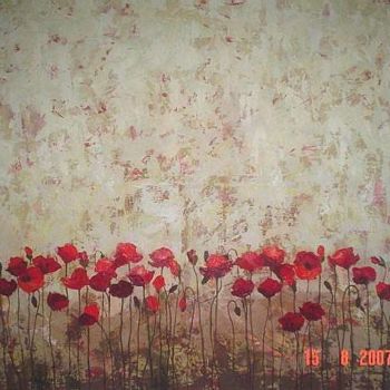 Pintura titulada "Flores de Amapolas" por Monica Goetze, Obra de arte original, Oleo