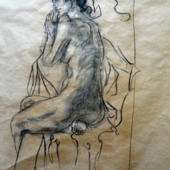 「Stefi penseuse」というタイトルの絵画 Monica Jacquinによって, オリジナルのアートワーク, オイル