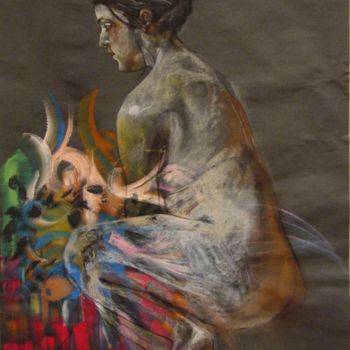 Peinture intitulée "Claudine" par Monica Jacquin, Œuvre d'art originale, Huile