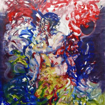 Pintura titulada "Chagallesque ou Sté…" por Monica Jacquin, Obra de arte original, Oleo