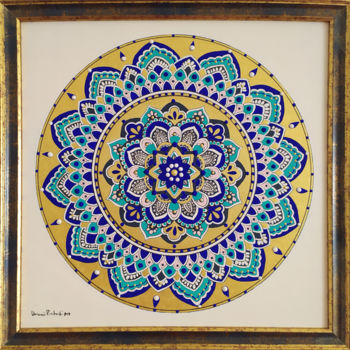 Pittura intitolato "ORO ANTICO - Mandala" da Monica Picilocchi, Opera d'arte originale, Acrilico