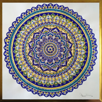 Painting titled "OBLIO - Mandala" by Monica Picilocchi, Original Artwork, Acrylic Mounted on Other rigid panel