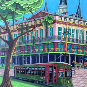 Desenho intitulada "New Orleans" por Monica Puryear, Obras de arte originais, Marcador