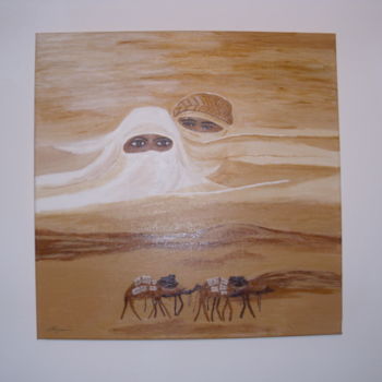 Painting titled "Liebespaar Tuareg" by Monika Brasi, Original Artwork, Oil