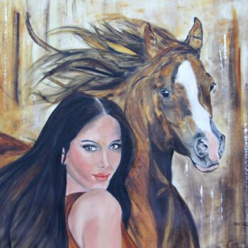 Peinture intitulée "Rider's Soul" par Mónika Katalin Pál, Œuvre d'art originale, Huile