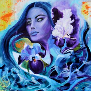 Painting titled "Soul of the Lily" by Mónika Katalin Pál, Original Artwork, Oil