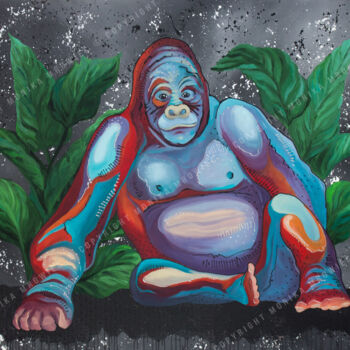 Картина под названием "Tropical rest" - Monika Mrowiec, Подлинное произведение искусства, Акрил Установлен на Деревянная рам…