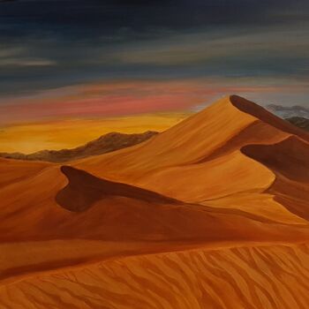Painting titled "Sunset in the Sahara" by Monika Mucha, Original Artwork, Acrylic