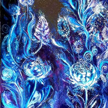 Peinture intitulée "Blu Blu" par Mónika Nikodém, Œuvre d'art originale, Huile