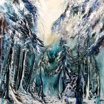 Malerei mit dem Titel "Winter memory" von Mónika Nikodém, Original-Kunstwerk, Öl