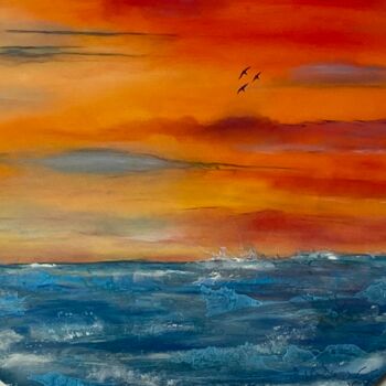 Pintura titulada "Mare e cielo" por Monika Popinigis, Obra de arte original, Acrílico
