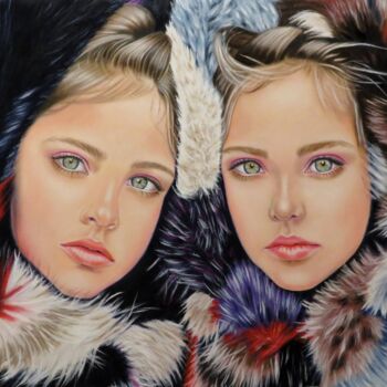 Pintura intitulada ""The sisters "" por Monika Rembowska, Obras de arte originais, Óleo