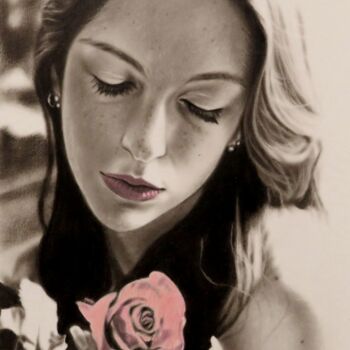 Картина под названием ""La rosa"" - Monika Rembowska, Подлинное произведение искусства, Масло