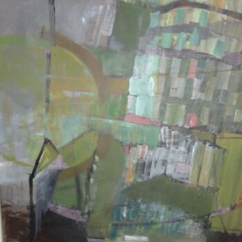 Pintura intitulada "Paysage green" por Monika Strugarek, Obras de arte originais, Acrílico