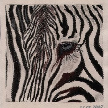 Drawing titled "Zebra" by Monika Wasik, Original Artwork
