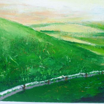 Painting titled "between-the-hills.j…" by Monika El-Seroui, Original Artwork, Acrylic
