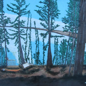 Painting titled "My View of Muskrat…" by Monikr, Original Artwork, Acrylic