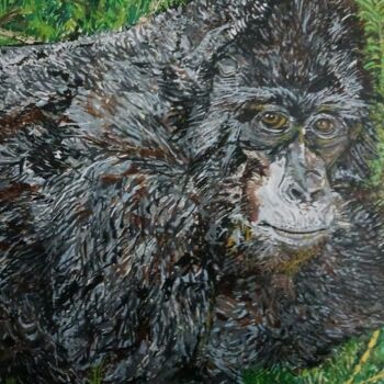 Картина под названием "Mountain Gorilla" - Monikr, Подлинное произведение искусства, Акрил