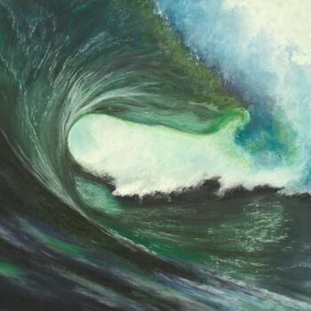 Peinture intitulée "surfquipeut" par Monique Barlet, Œuvre d'art originale, Pastel