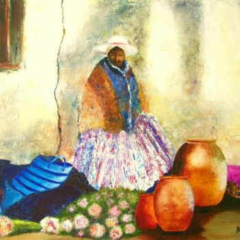 Peinture intitulée "Cuzco" par Monique Belleville, Œuvre d'art originale
