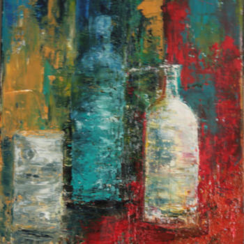 Peinture intitulée "bouteilles-2-46-33.…" par Monique Blanchet, Œuvre d'art originale