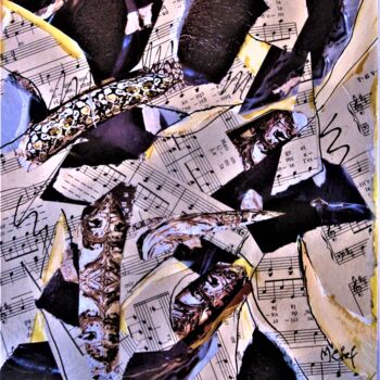Collages intitulée "Quelques notes de m…" par Monique Chef, Œuvre d'art originale, Collages
