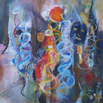 Painting titled "Carnaval" by Monique Chef, Original Artwork, Acrylic