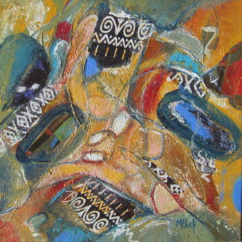 Pintura intitulada "Composition (acryli…" por Monique Chef, Obras de arte originais, Óleo