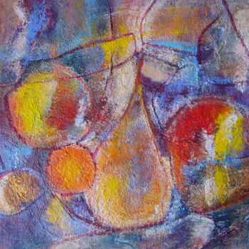 Peinture intitulée "Fruits" par Monique Chef, Œuvre d'art originale, Acrylique