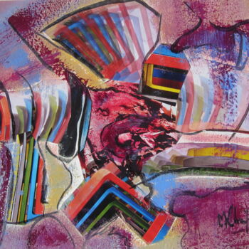 Schilderij getiteld "Vibrations 3" door Monique Chef, Origineel Kunstwerk, Acryl