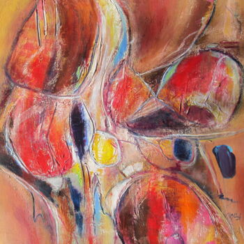 Malerei mit dem Titel "Composition" von Monique Chef, Original-Kunstwerk, Acryl
