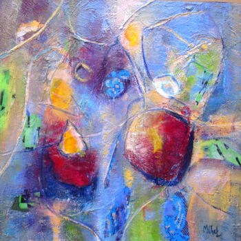 Painting titled "Rythmes colorés" by Monique Chef, Original Artwork, Acrylic