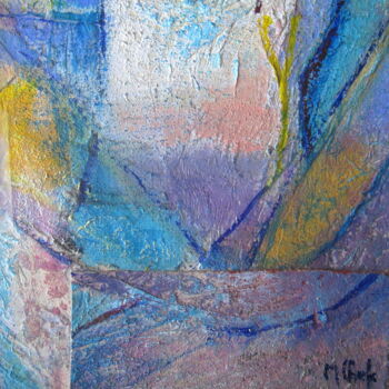Painting titled "Harmonie bleue" by Monique Chef, Original Artwork, Acrylic