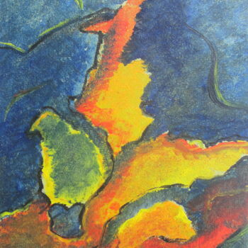 Malerei mit dem Titel "La Flamme" von Monique Chef, Original-Kunstwerk, Acryl