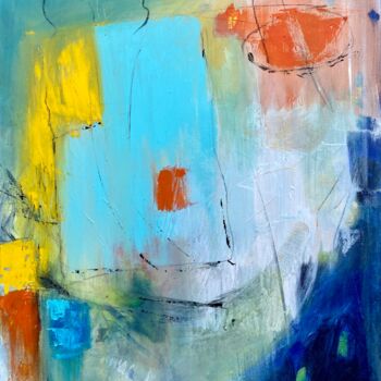 Pittura intitolato "Heure bleue" da Monique Crespy, Opera d'arte originale, Acrilico