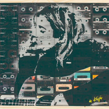 Картина под названием "Kurt Cobain" - Monique De Kruijk, Подлинное произведение искусства, Акрил Установлен на Деревянная па…