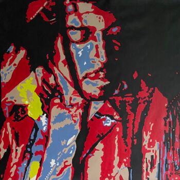 Pintura intitulada "Jimi Hendrix - Moni…" por Monique De Kruijk, Obras de arte originais, Acrílico