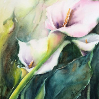 Painting titled "Gracieux.jpg" by Monique Delord, Original Artwork, Watercolor