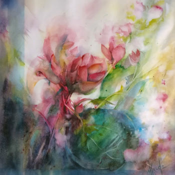 제목이 "Artichaut rose.jpg"인 미술작품 Monique Delord로, 원작, 수채화