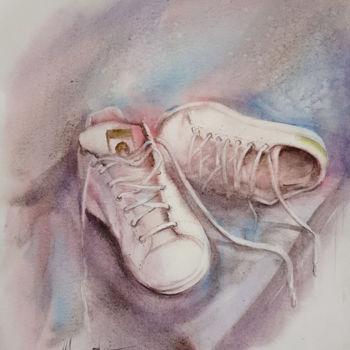 Painting titled "Confort" by Monique Delord, Original Artwork, Watercolor