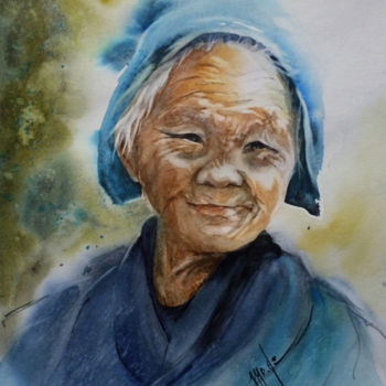 Painting titled "Gentillesse.jpg" by Monique Delord, Original Artwork, Watercolor