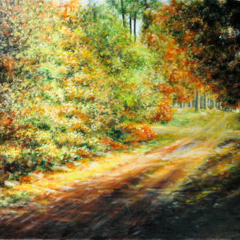 Painting titled "FORET 02 - FOREST -…" by Monique Dubois, Original Artwork, Oil