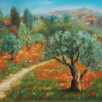 Painting titled "pastel-paysage-21.j…" by Monique Hirel, Original Artwork