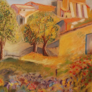 Peinture intitulée "pastel-paysage-23.j…" par Monique Hirel, Œuvre d'art originale