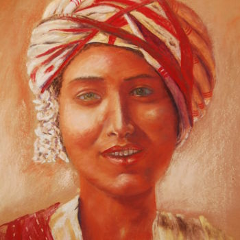 Painting titled "pastel-portrait-jeu…" by Monique Hirel, Original Artwork