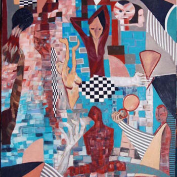 Peinture intitulée "Pétrification" par Monique-Laurence Jury, Œuvre d'art originale, Huile Monté sur Châssis en bois