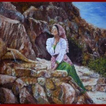 Painting titled "La source des femmes" by Monique Laville, Original Artwork, Oil