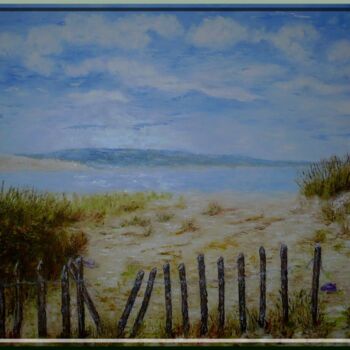 Painting titled "dune-du-pyla-100-x-…" by Monique Laville, Original Artwork, Oil