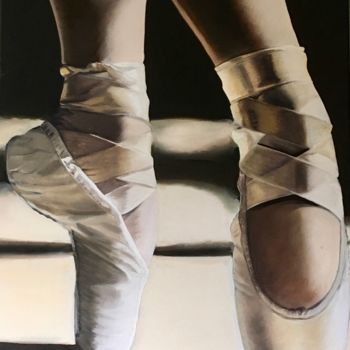 Peinture intitulée "Chaussons de Danse" par Monique Masil, Œuvre d'art originale, Huile