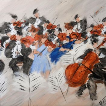 Peinture intitulée "Symphonie N°4" par Monique Perret, Œuvre d'art originale, Acrylique Monté sur Châssis en bois